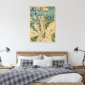 Sydney, AustraliaPanoramic Map Canvas Afdruk (Insitu (Slaapkamer))