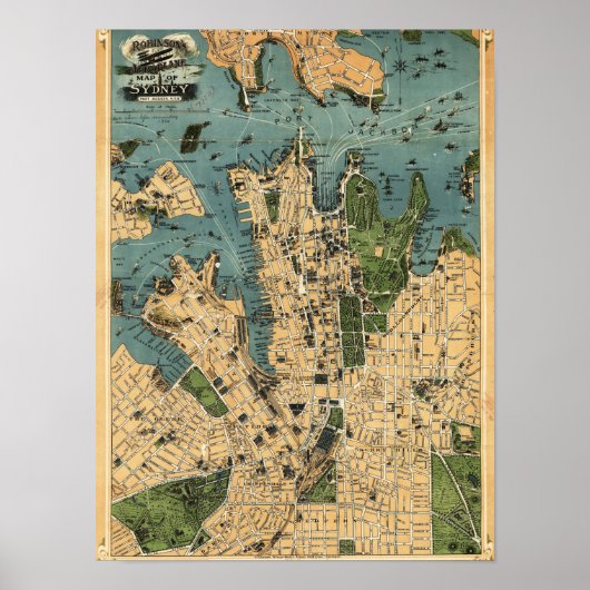 Sydney, AustraliaPanoramic Map Poster (Voorkant)