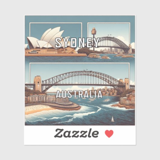 Sydney Australië 3 inch Vinyl Sticker (Vel)