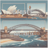 Sydney Australië 3 inch Vinyl Sticker (Voorkant)