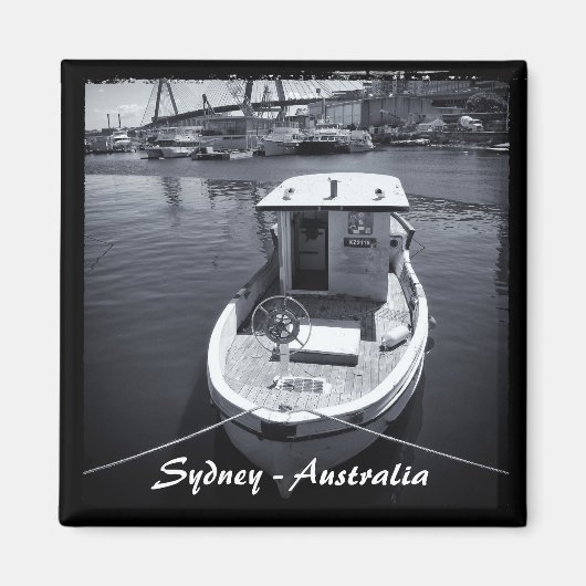 Sydney - Australië, Boat, Bridge (Fridge Magnet) Magneet (Voorkant)