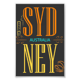 Sydney Australië City Sign Foto Afdruk