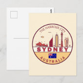 Sydney Australië City Skyline Emblem Briefkaart (Voorkant / Achterkant)