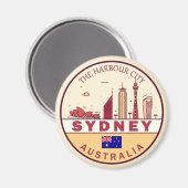 Sydney Australië City Skyline Emblem Magneet (Voorkant / Achterkant)