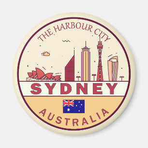 Sydney Australië City Skyline Emblem Magneet