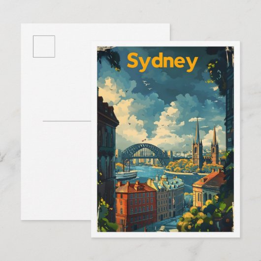 Sydney Australië Classic Retro Vintage Travel Briefkaart (Voorkant / Achterkant)