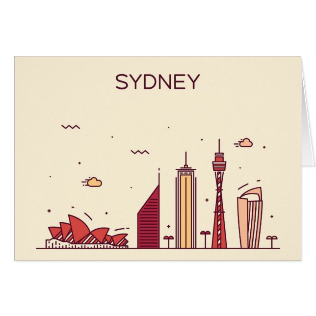Sydney, Australië | Doodle Skyline (Voorkant Horizontaal)