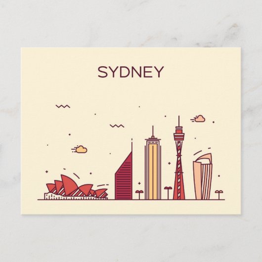Sydney, Australië | Doodle Skyline Briefkaart (Voorkant)