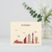 Sydney, Australië | Doodle Skyline Briefkaart (Staand voorkant)