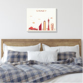 Sydney, Australië | Doodle Skyline Canvas Afdruk (Insitu (Slaapkamer))