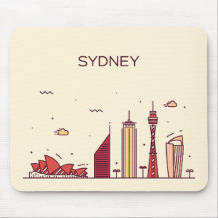 Sydney, Australië   Doodle Skyline Muismat