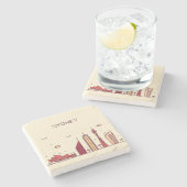 Sydney, Australië | Doodle Skyline Stenen Onderzetter (Zijkant)