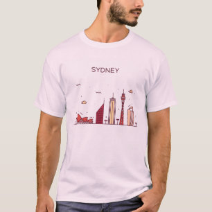 Sydney, Australië Doodle Skyline T-shirt