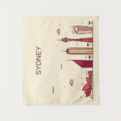 Sydney, Australië | Doodle Skyline Wandkleed (Voorkant)