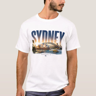 Sydney Australië Harbour Bridge Stille Kust 🗺️ T-shirt
