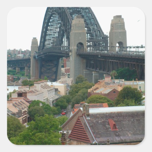 Sydney, Australië. Harbour Bridge. Vierkante Sticker (Voorkant)