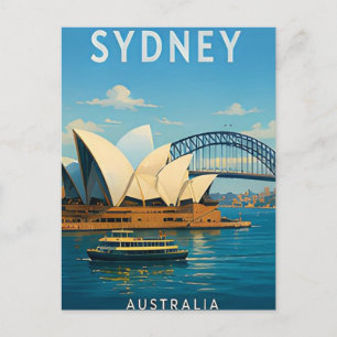 Sydney Australië Haven Kustlijn Avontuur Briefkaart