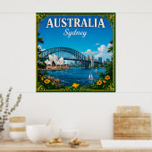 🌏 Sydney Australië Herinnering Van Haven 🌏 Poster (Keuken)