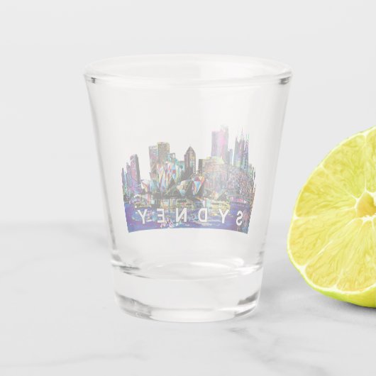 Sydney, Australië in graffiti Shot Glass Shot Glas (Achterkant)