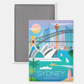 Sydney, Australië Koelkastmagneet Magneet (Voorkant / Achterkant)