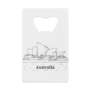 Sydney Australië Kunst Vakantie Tekening Vakantie Creditkaart Flessenopener