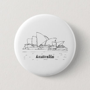 Sydney Australië Kunst Vakantie Tekening Vakantie Ronde Button 5,7 Cm
