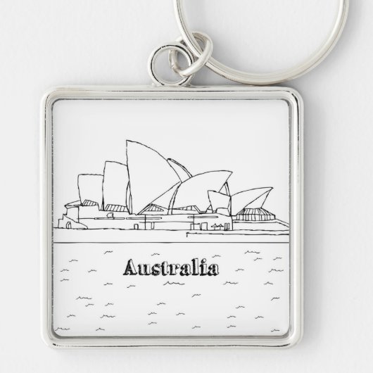 Sydney Australië Kunst Vakantie Tekening Vakantie  Sleutelhanger (Voorkant)