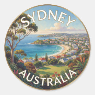Sydney Australië Kuststad Landschap Ronde Sticker