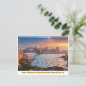 Sydney Australië met Wide Harbor Briefkaart (Staand voorkant)