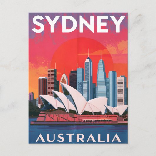 Sydney Australië Operahuis Silhouet Briefkaart (Voorkant)