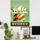 Sydney, Australië, oud poster (Thuiskantoor)