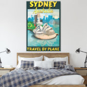 Sydney, Australië poster voor oldage reizen Canvas Afdruk (Insitu (Slaapkamer))