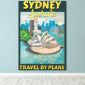 Sydney, Australië poster voor oldage reizen Canvas Afdruk (Insitu (Houten vloer))