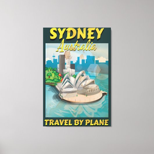 Sydney, Australië poster voor oldage reizen Canvas Afdruk (Voorkant)