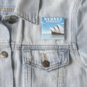 Sydney Australië Reisposter Vierkante Button 5,1 Cm (In situ)