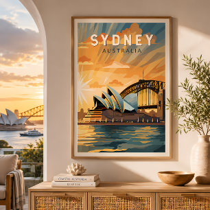 Sydney Australië Reizen Kunst Vintage Poster