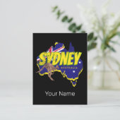 Sydney Australië Retro Kangoeroe en Flag Feestdagenkaart (Staand voorkant)