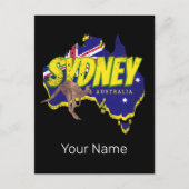 Sydney Australië Retro Kangoeroe en Flag Feestdagenkaart (Voorkant)