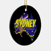 Sydney Australië Retro Kangoeroe en Flag Keramisch Ornament (Rechts)