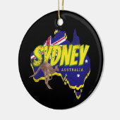 Sydney Australië Retro Kangoeroe en Flag Keramisch Ornament (Links)