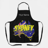 Sydney Australië Retro Kangoeroe en Flag  Schort (Voorkant)