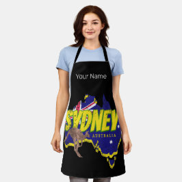 Sydney Australië Retro Kangoeroe en Flag  Schort