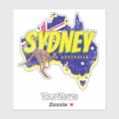 Sydney Australië Retro Kangoeroe en Flag  Sticker (Vel)