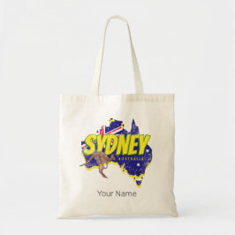 Sydney Australië Retro Kangoeroe en Flag  Tote Bag