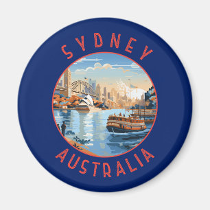 Sydney Australië Retro Noodlijdende Cirkel Magneet