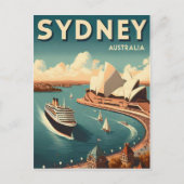 Sydney Australië Retro Reizen Briefkaart (Voorkant)