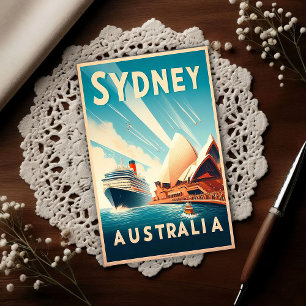 Sydney Australië Retro Reizen Briefkaart