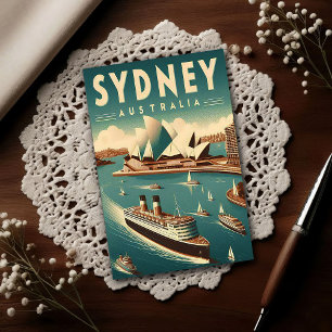 Sydney Australië Retro Reizen Briefkaart