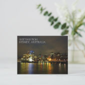 Sydney Australië 's Nachts Briefkaart (Staand voorkant)