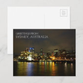 Sydney Australië 's Nachts Briefkaart (Voorkant / Achterkant)